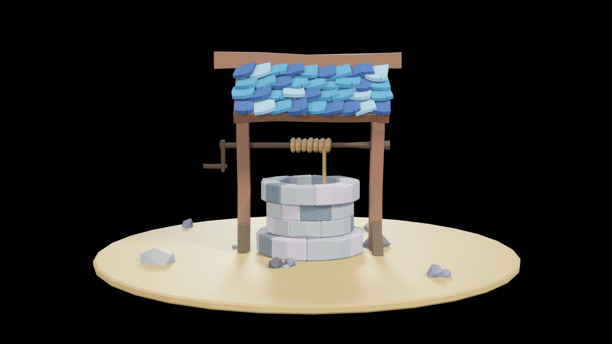 Low Poly Well Animation